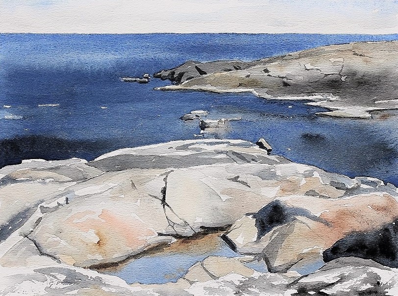 "Sillhällorna", akvarell av Elisabeth Biström