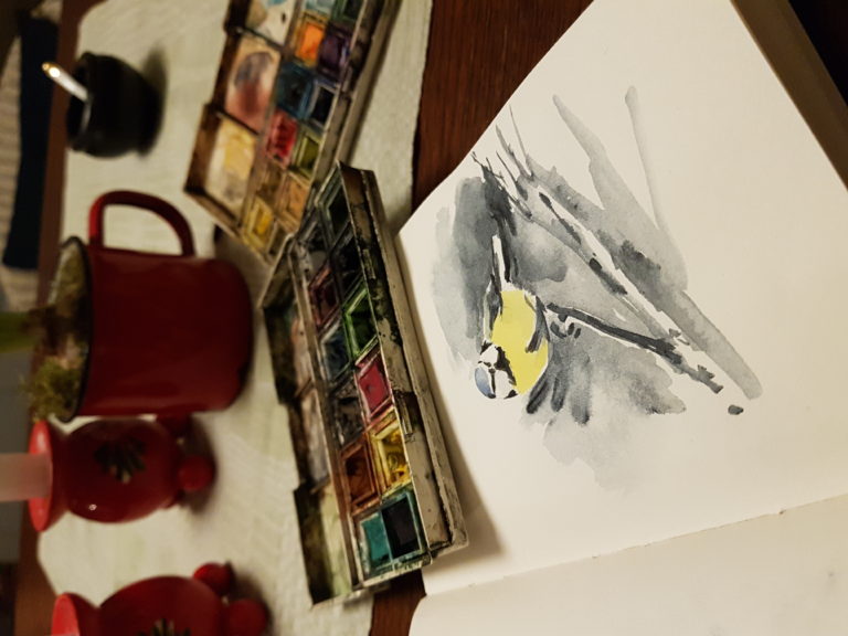 Räven raskar över ritblocket