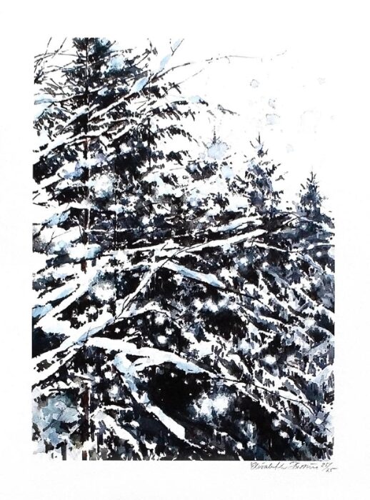 Konsttrycket "Inbäddad" av Elisabeth Biström