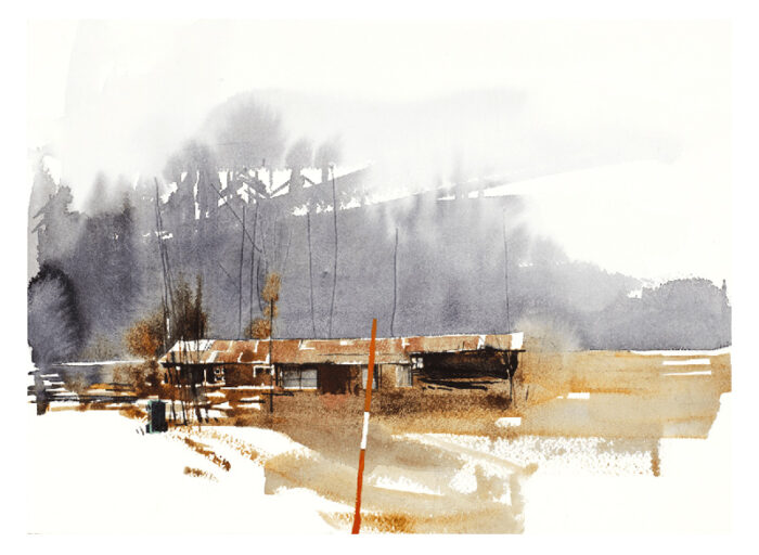 Konsttrycket "Oretuscherad" av Elisabeth Biström