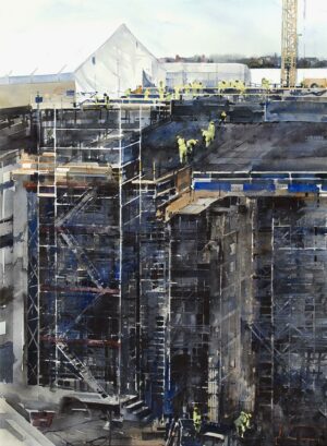 Konsttryck, "Arbete vid Slussen" (60x80 cm)