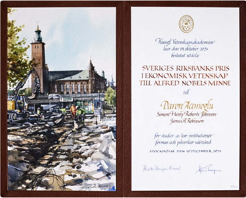 Nobel Prize Diploma by Elisabeth Biström