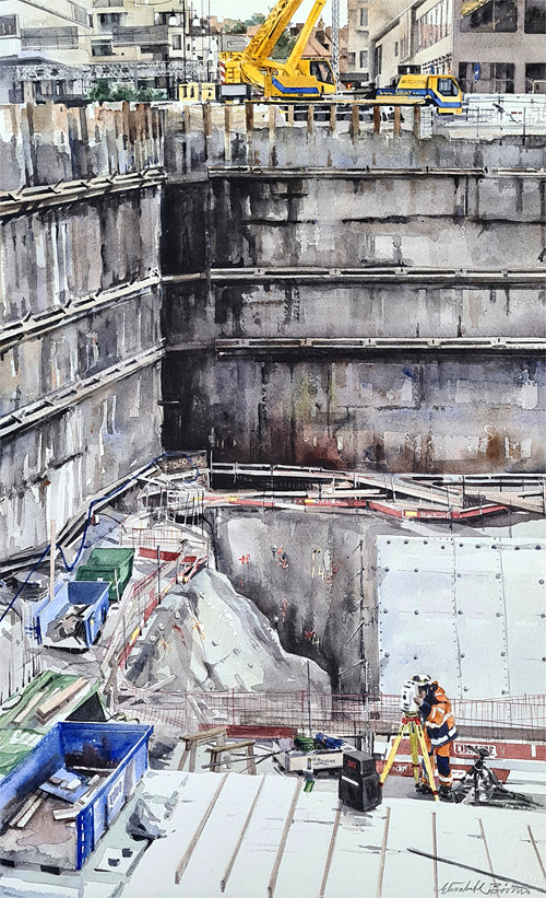 Elisabeth Biström akvarell, Hagastaden