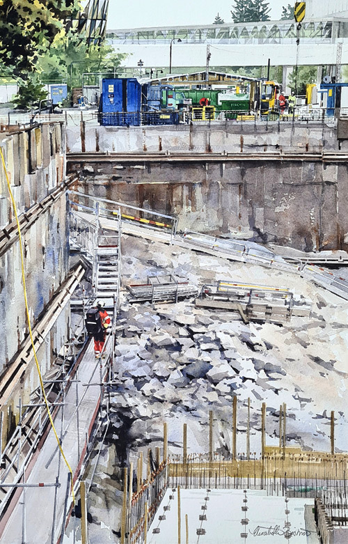 Elisabeth Biström akvarell, Hagastaden