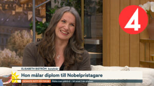 Elisabeth Biström, intervju i tv4 Nyhetsmomrgon om Nobeluppdraget