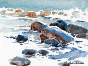 Akvarell, "Mjuka bränningar", Elisabeth Biström