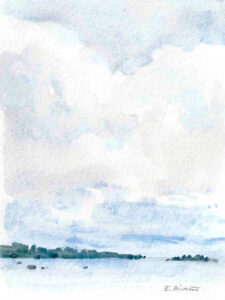 "Ovanjordiskt", akvarell, Elisabeth Biström