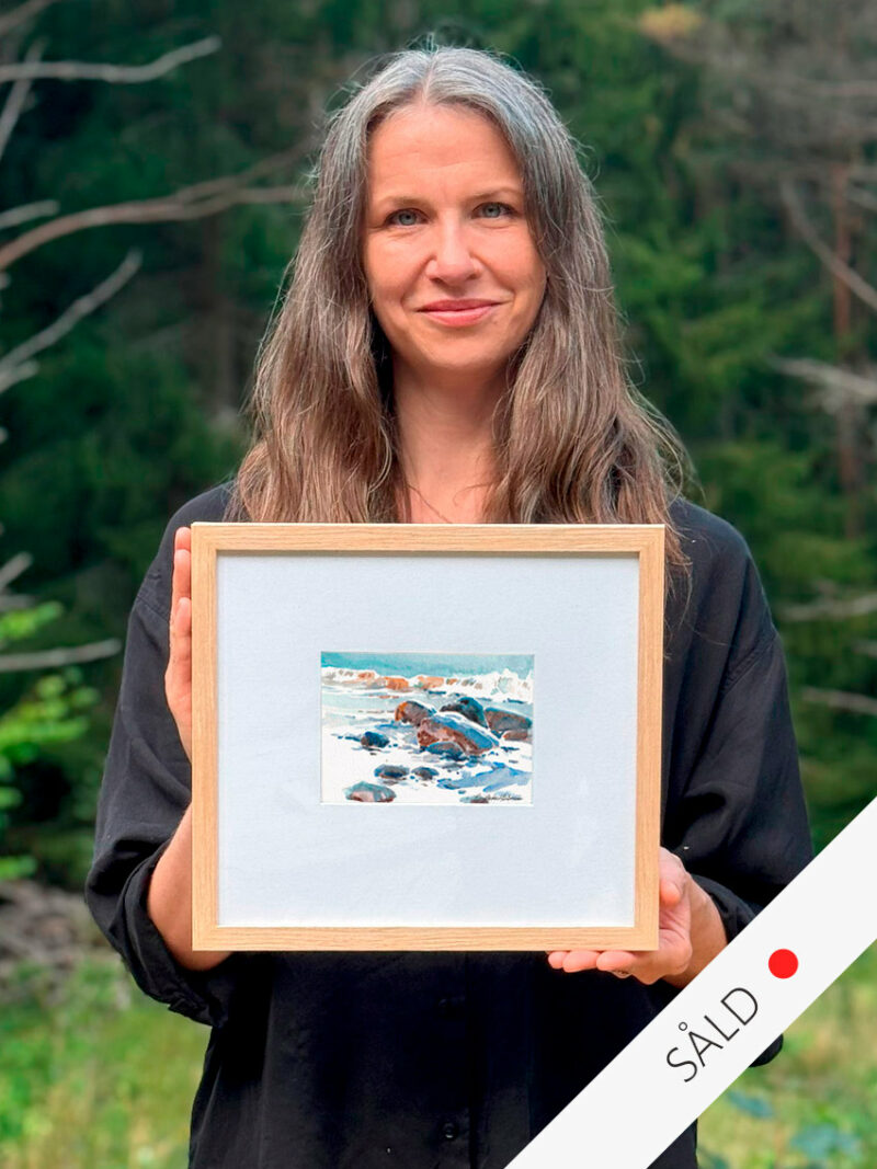 "Mjuka bränningar", akvarell Elisabeth Biström