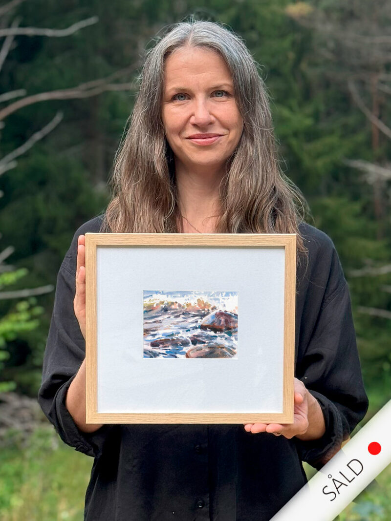 Elisabeth Biström akvarellkonstnär med målningen "Skwitter"