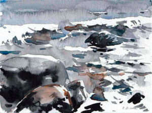 "Sobra toner", akvarell, Elisabeth Biström