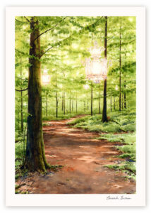 Konsttrycket "Förtrollad skog", av Elisabeth Biström