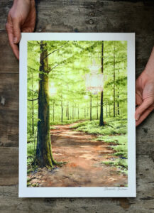 Konsttryck "Förtrollad skog", Elisabeth Biström