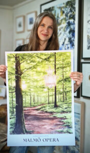 Malmö Opera affisch, illustration Elisabeth Biström