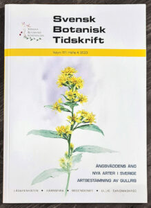 Svensk Botanisk Tidskrift 2023, med illustration på omslaget av akvarellkonstnär Elisabeth Biström
