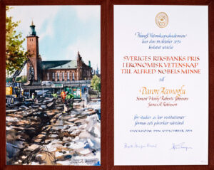 Nobeldiplom till Daron Acemoglu, av Elisabeth Biström