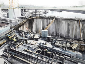 Slussen, akvarell Elisabeth Biström