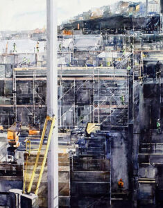 Slussen, akvarell Elisabeth Biström