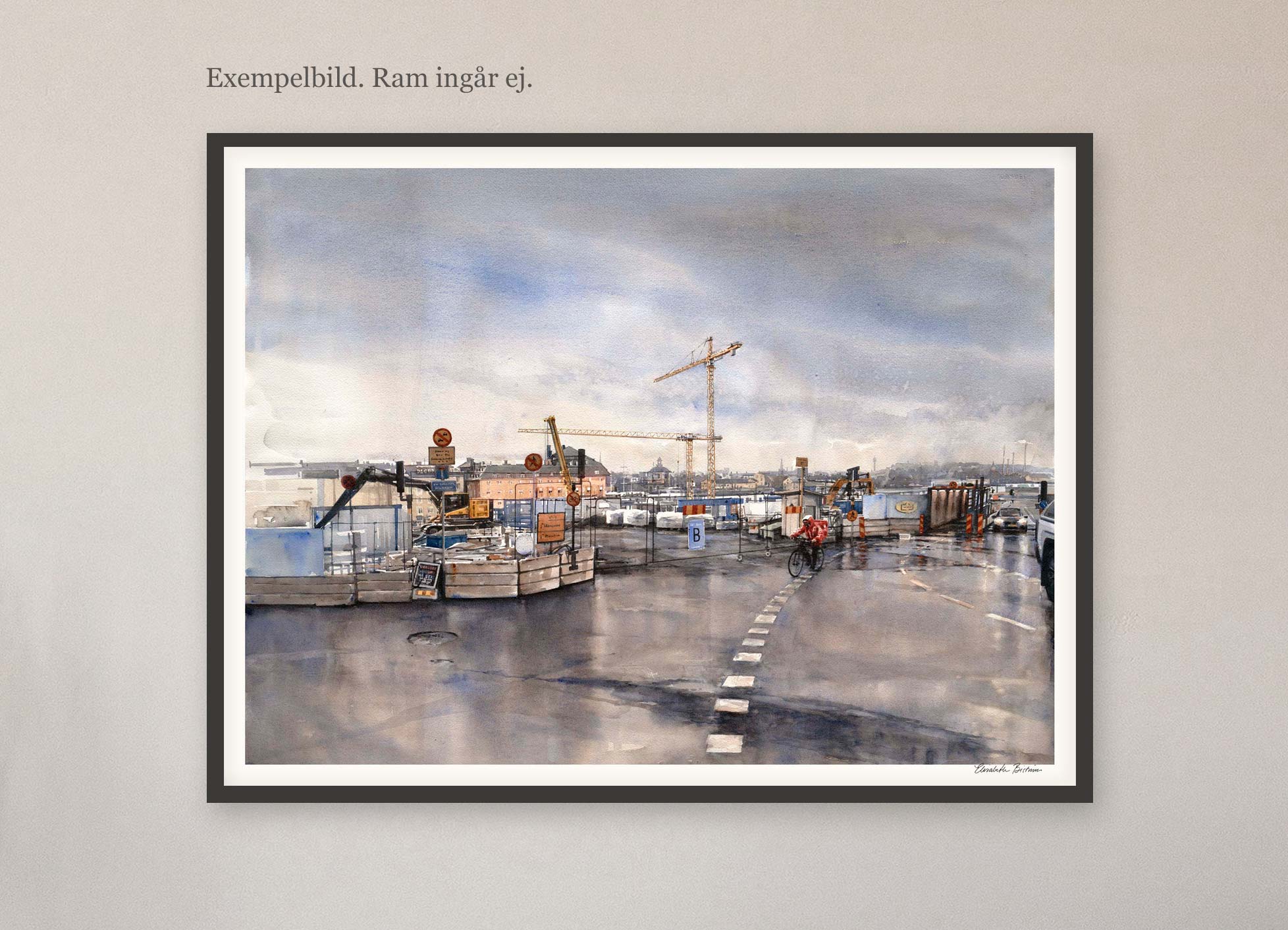 Exempelbild inramning, akvarell Elisabeth Biström