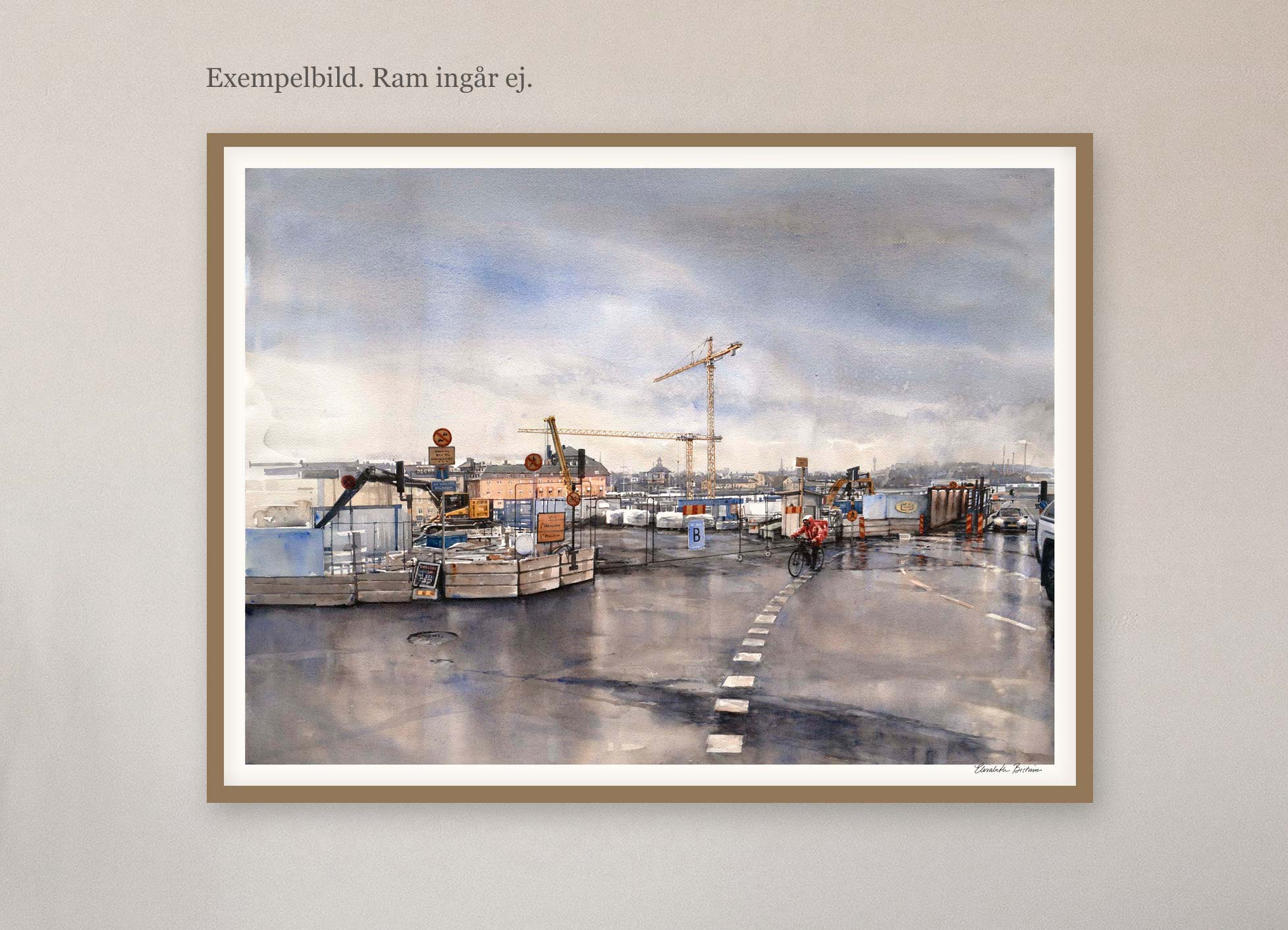 Exempelbild inramning, akvarell Elisabeth Biström