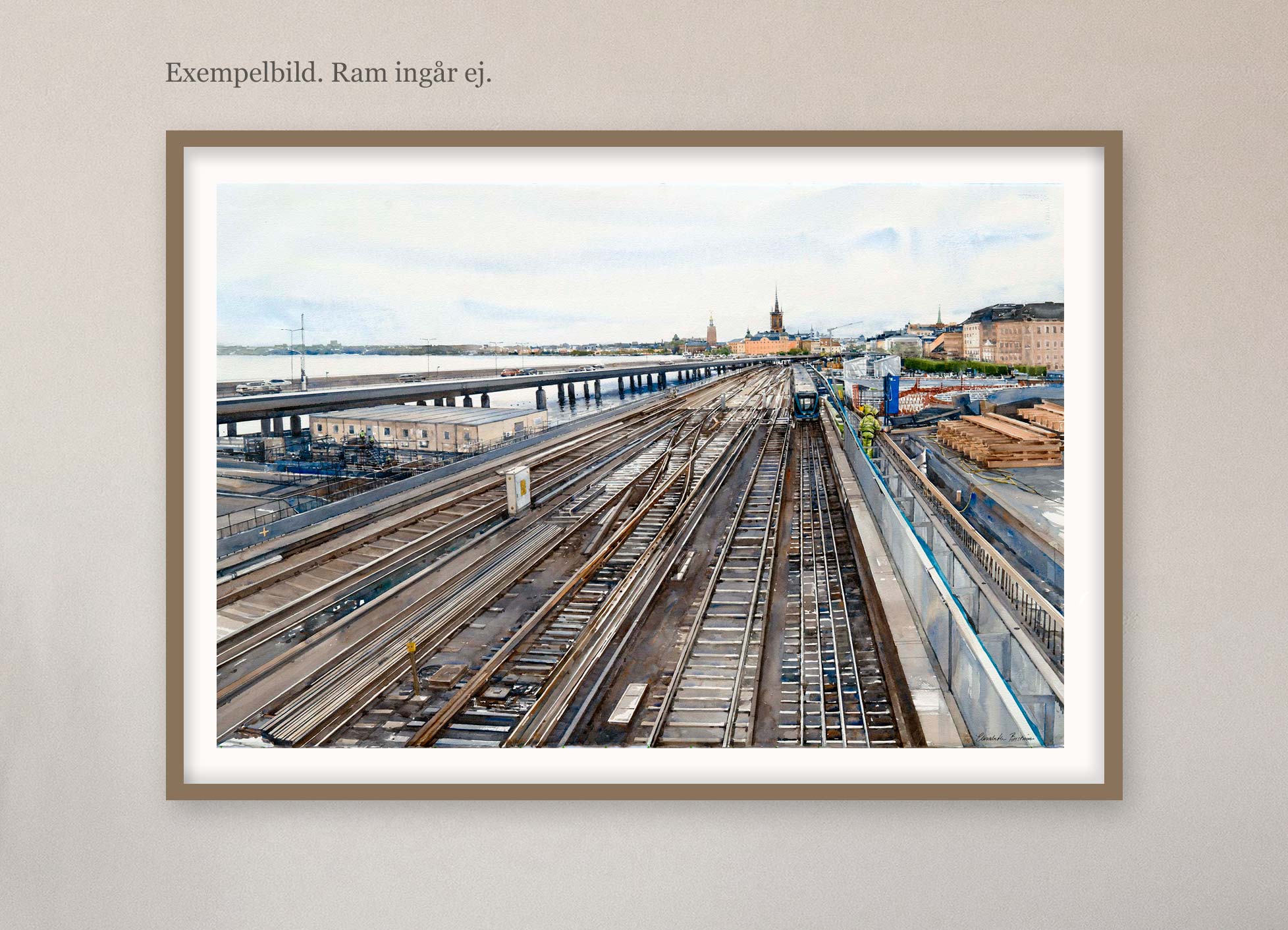 Exempelbild inramning, akvarell Elisabeth Biström