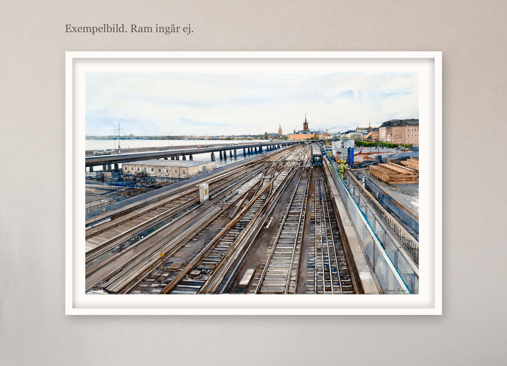 Exempelbild inramning, akvarell Elisabeth Biström