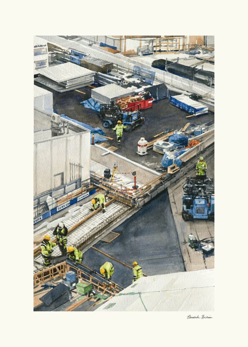 Konsttryck, Elisabeth Biström, motiv från Slussen